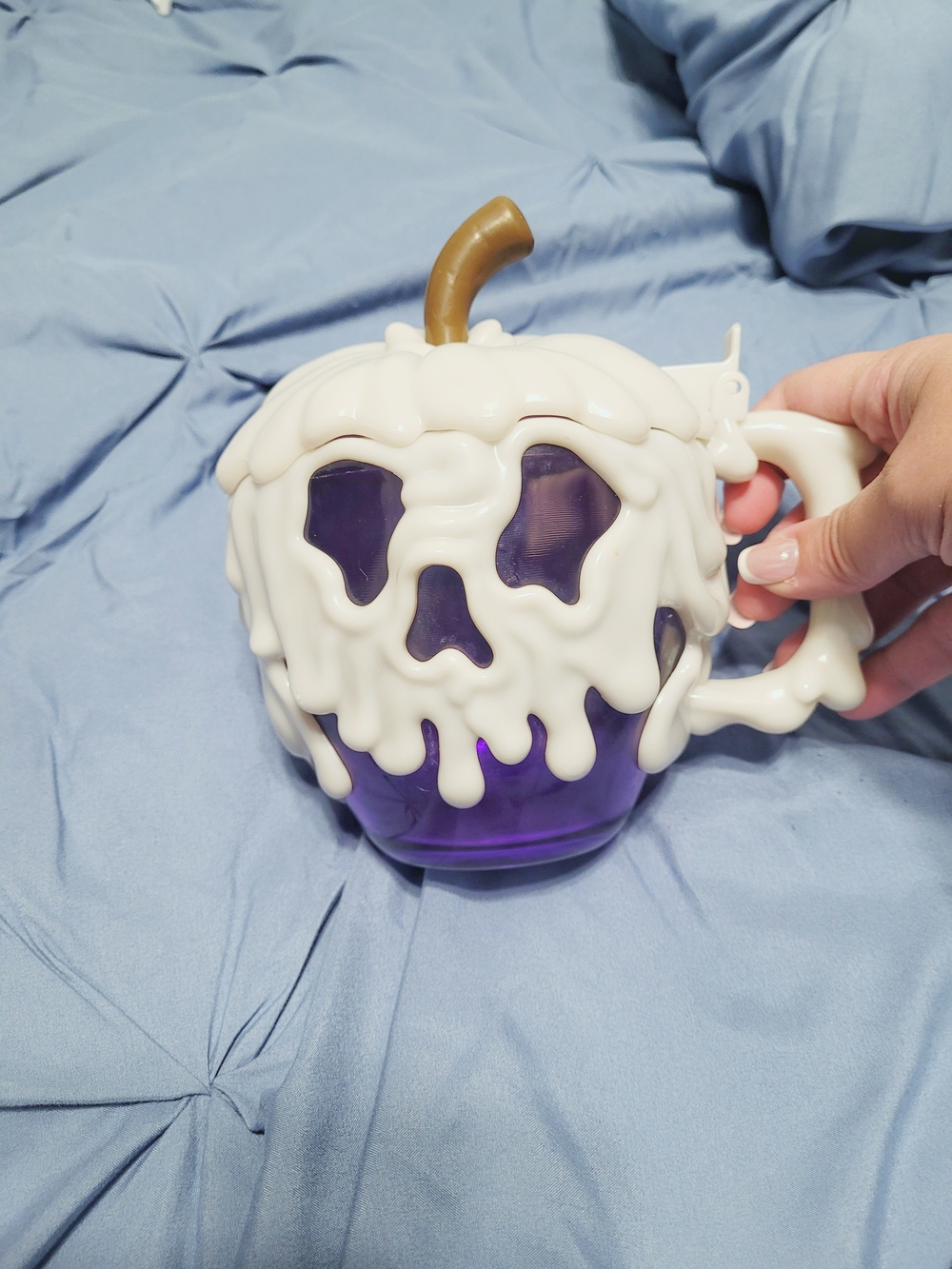 Disney Purple and White Poison Apple Mug with Gold Stem Accent